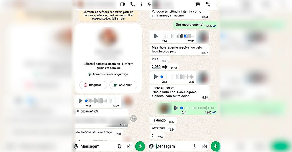 As ameaças foram feitas de diversas formas para amedrontar a vítima