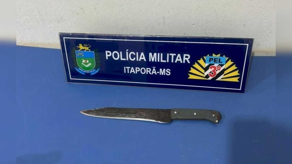 Faca usada na confusão foi apreendida 