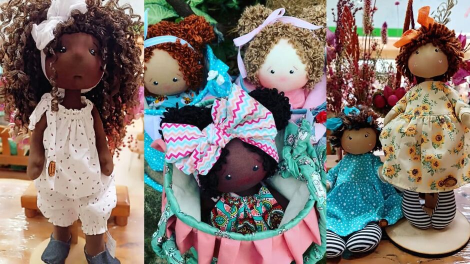 Alguns dos trabalhos do ateliê de Sibele 