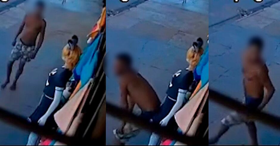 O caso foi registrado por câmeras de segurança do comércio