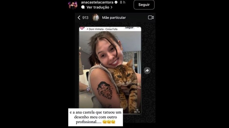 A cantora mostrou o 'rabisco' novo nas redes sociais 
