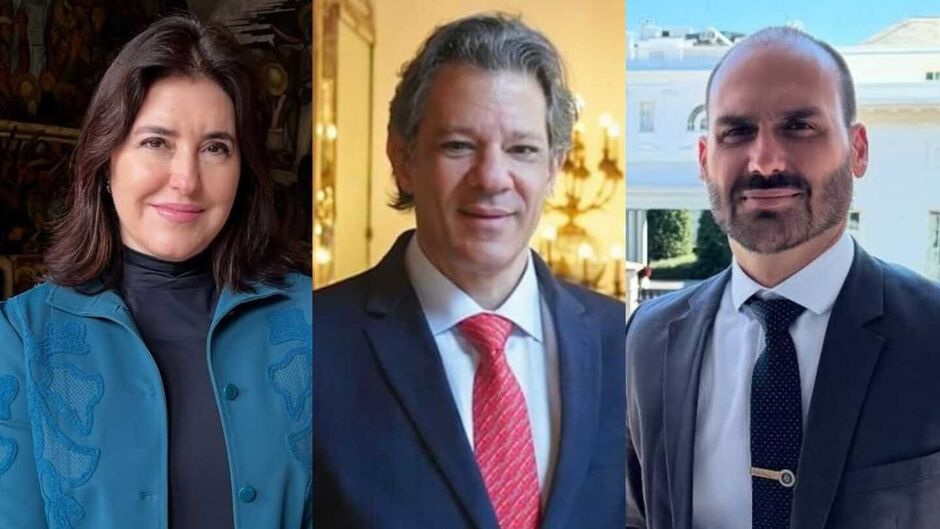 Pesquisa sugere Simone na frente de Haddad e Eduardo Bolsonaro