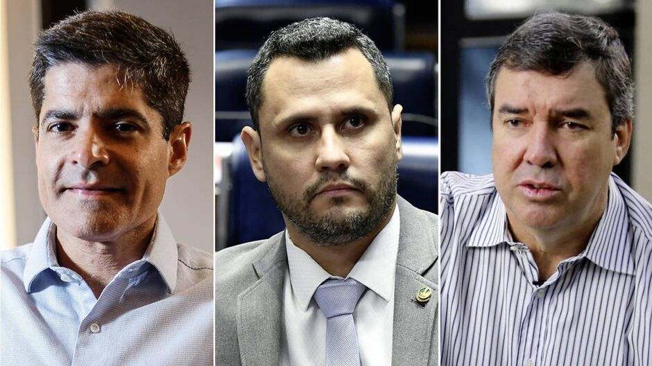 ACM Neto (União Brasil-BA), Cleitinho (Republicanos-MG) e Eduardo Rediel (PP-MS), pré-candidatos a governador