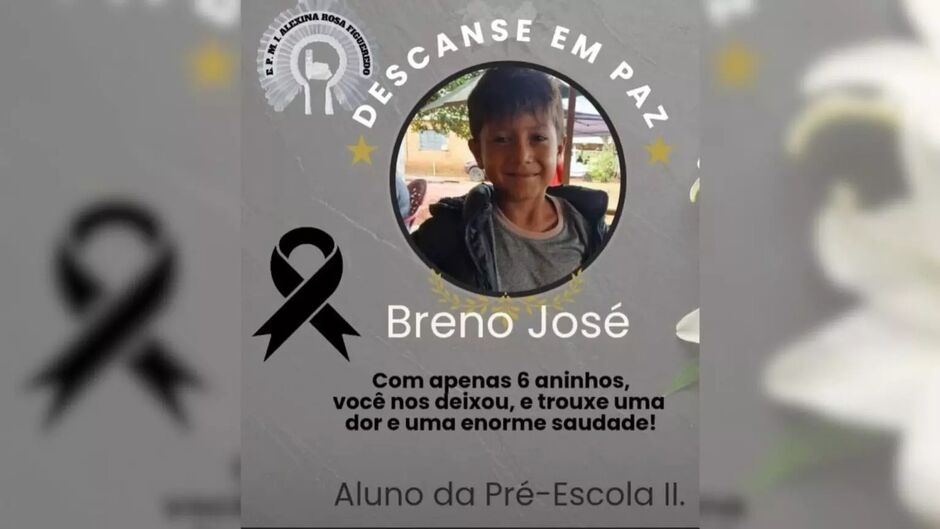 Post em memória de Breno feito pela escola onde estudava