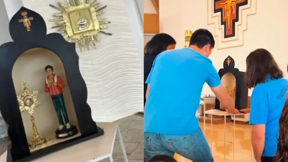 A relíquia chegou a cidade neste sábado