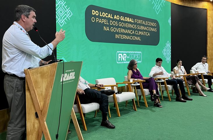 O governador participou de painéis nesta quarta