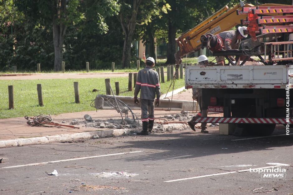 Destruição partiu árvores ao meio 