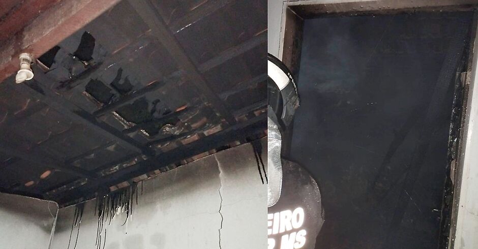 Fogo destuiu a casa mas moradores conseguiram apagar o fogo