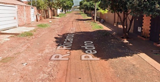 Rua onde a família da vítima mora
