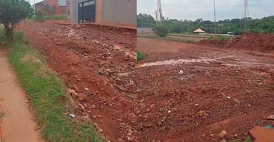 Rua fica intransitavél no bairro São Conrrado