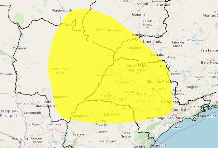 Alerta amarelo envolve outros estados do Brasil também