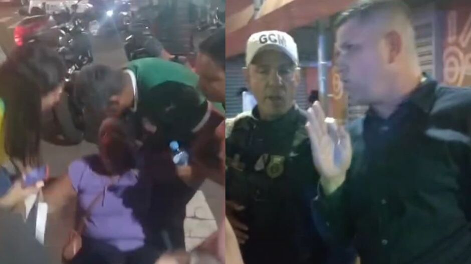 Idosa agredida e Anderson Gonzaga, chefe da Segurança de Adriane