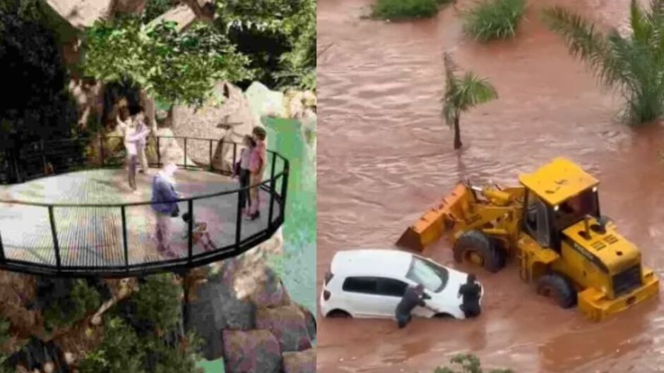 Parque turístico tem preferência sobre vias alagadas 