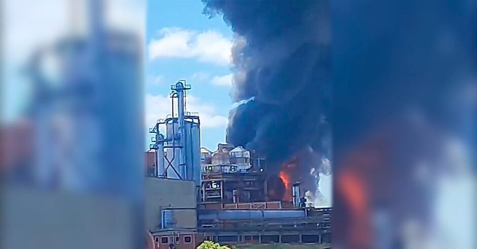 Inc&ecirc;ndio de grandes propor&ccedil;&otilde;es em usina de etanol em Caraap&oacute; (v&iacute;deo)