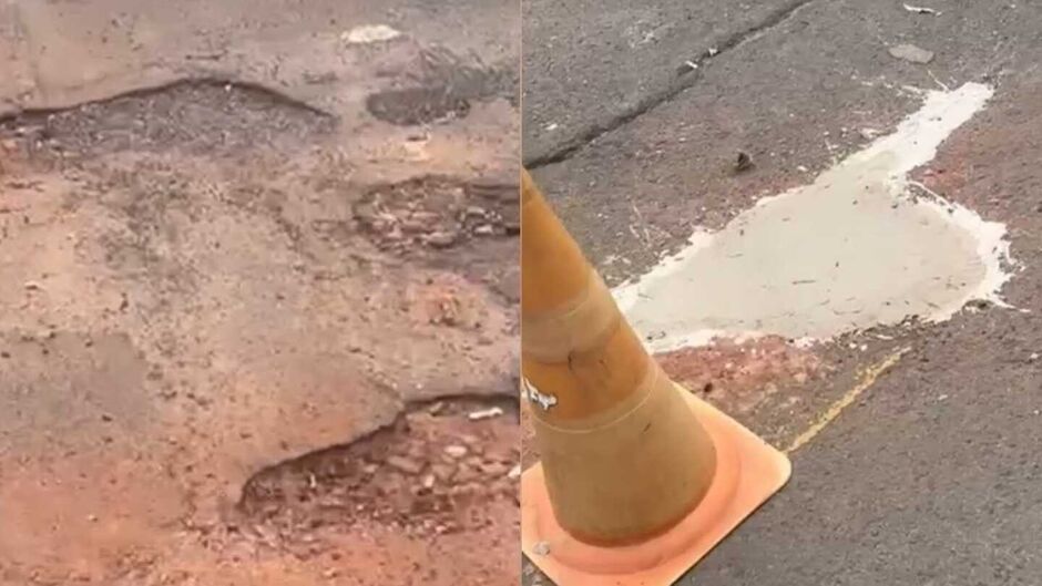 Moradores se uniram para tapar os buracos no bairro Mata do Jacinto em Campo Grande