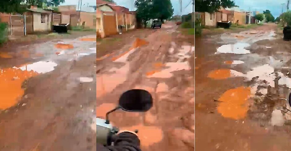 Com mais buracos do que ruas, moradores enfrentam dificuldades para circular pelo bairro Morenhina IV