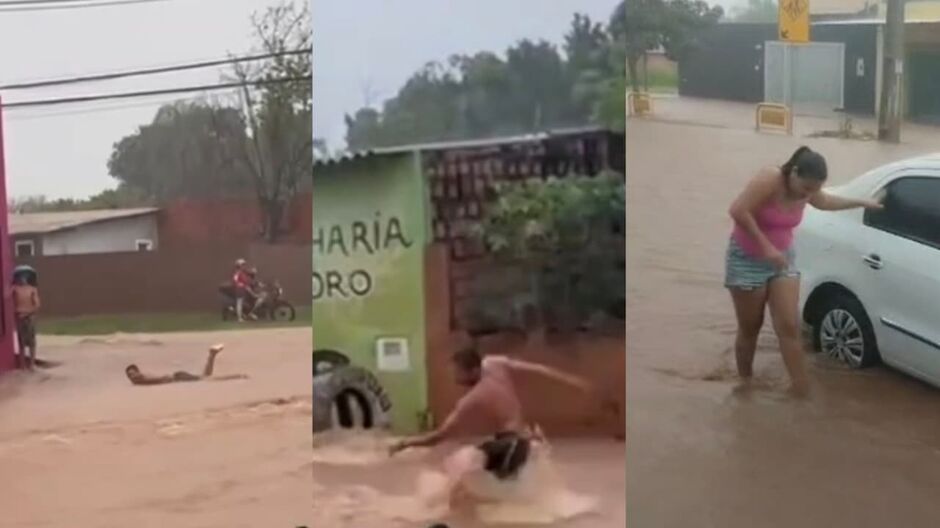 Cruzamento alagou por completo 
