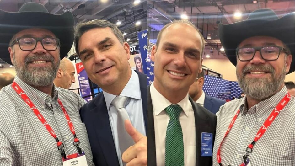 Bolsonaros encontram Pollon nos EUA 