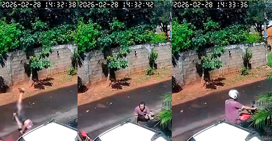 C&acirc;meras de seguran&ccedil;a registram momento do impacto no bairro Jardim Vida Nova
