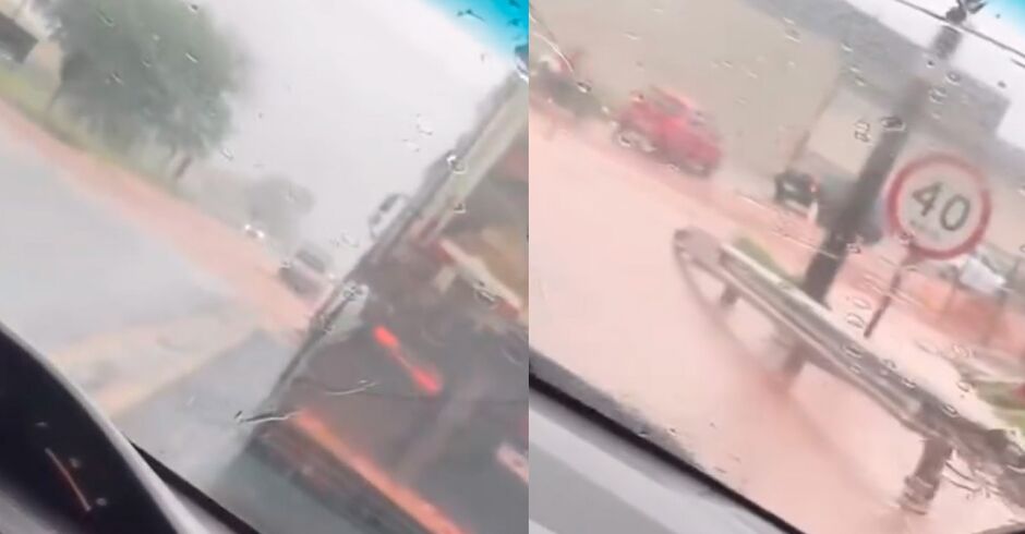O alagamento aconteceu na tarde de hoje