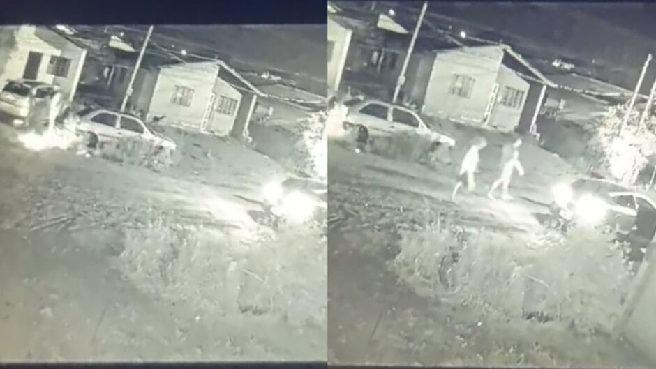 C&acirc;meras flagra momento que suspeito queimam carro e voltam para atirar na Vila Nasser 