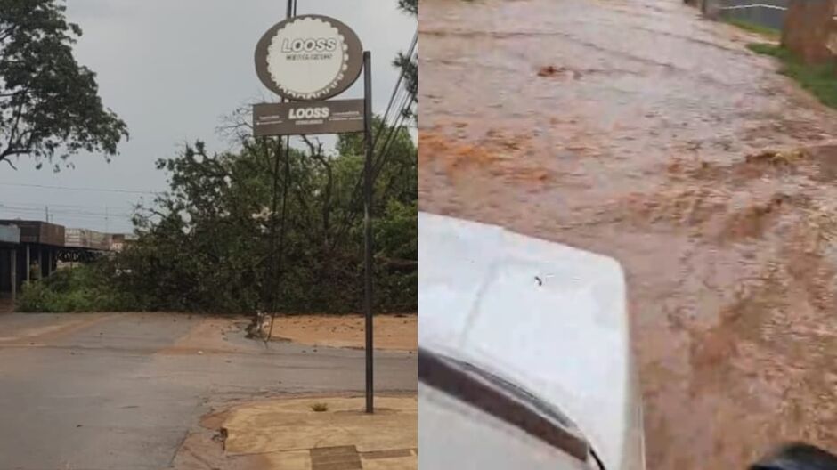 Via ficou fechada e alagada 