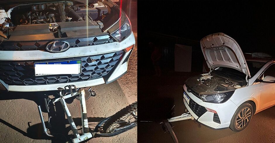 Bicicleta &eacute; atingida por carro e duas crian&ccedil;as feridos em Maracaju