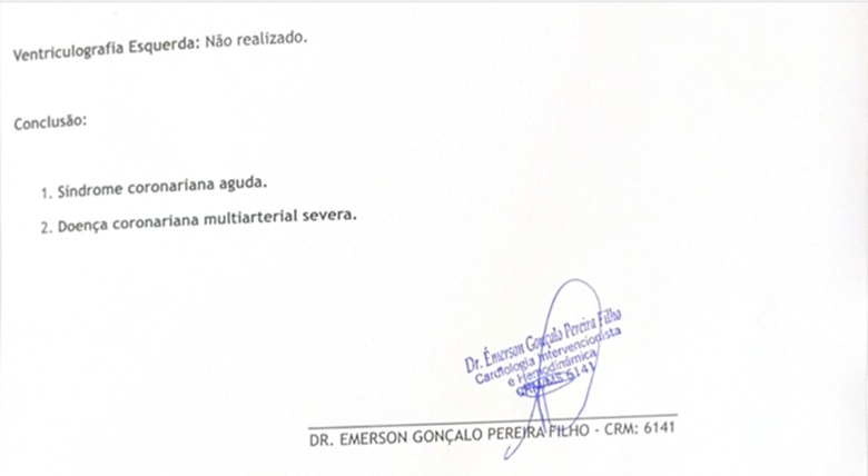 Bernal teve princ&iacute;pio de infarto 
