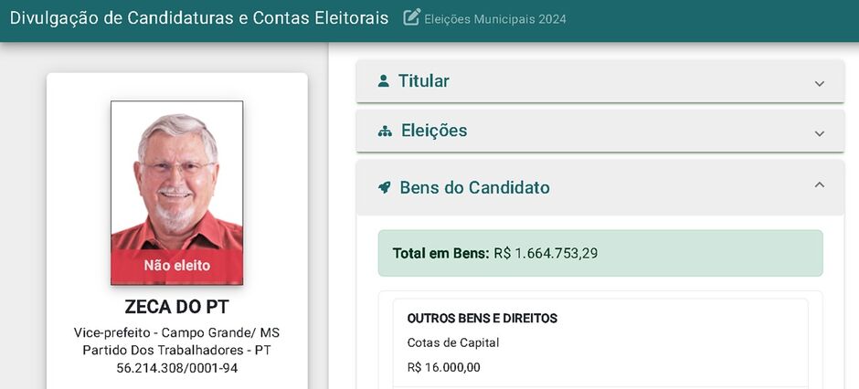 Petista tem discurso de ''divis&atilde;o de bens''