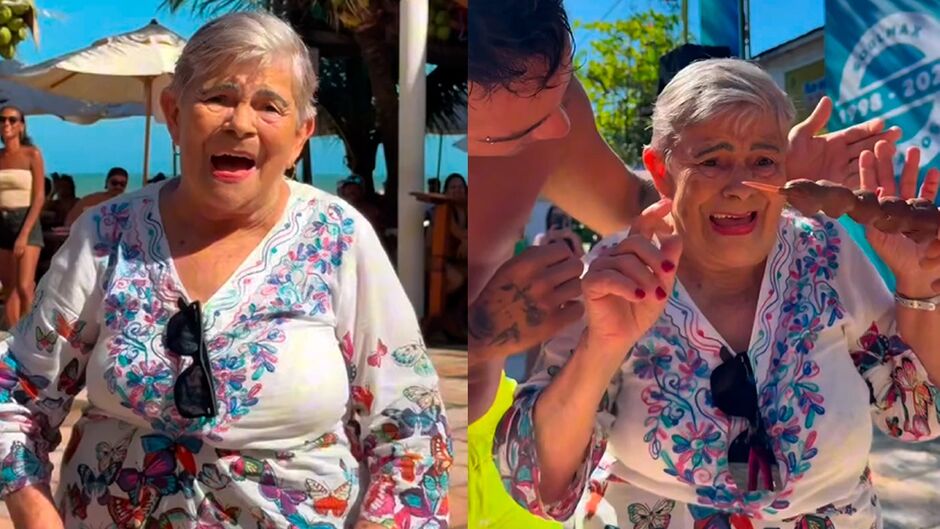 Dona Neide se divertiu e encantou a web