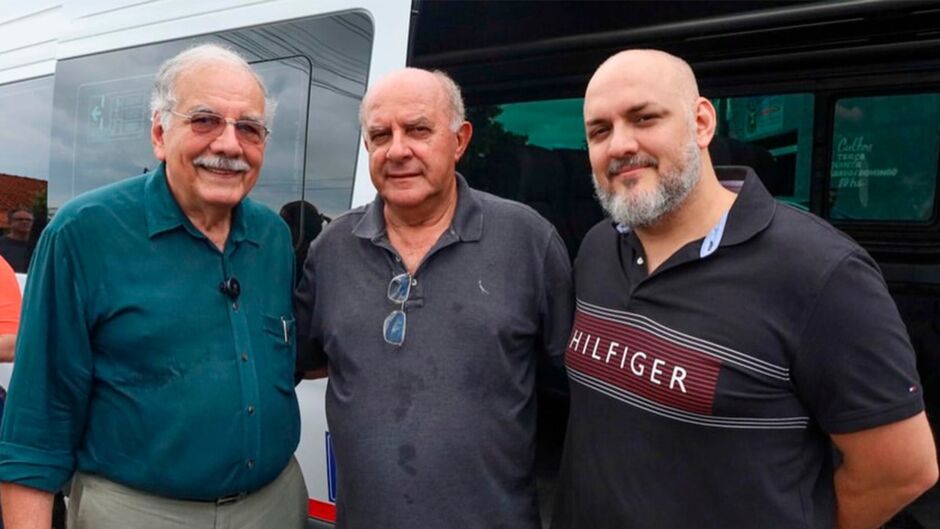 Deputado federal Luiz Ovando (PP), prefeito prefeito R&eacute;us Antonio Sabedotti Fornari (PP) e o filho do deputado, o m&eacute;dico Luiz Alberto Ovando Filho 