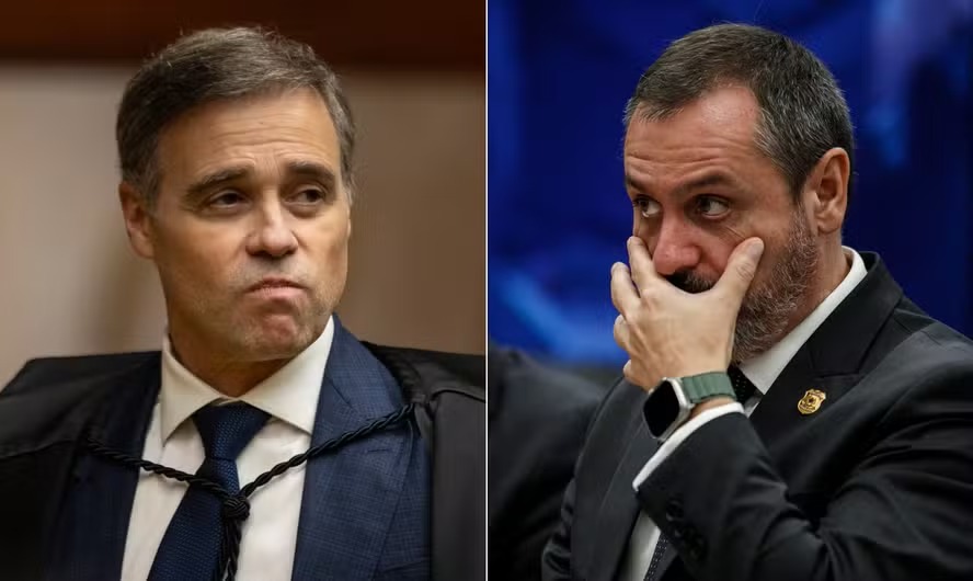 O ministro do Supremo Tribunal Federal (STF) Andr&eacute; Mendon&ccedil;a e o diretor-geral da Pol&iacute;cia Federal (PF), Andrei Rodrigues