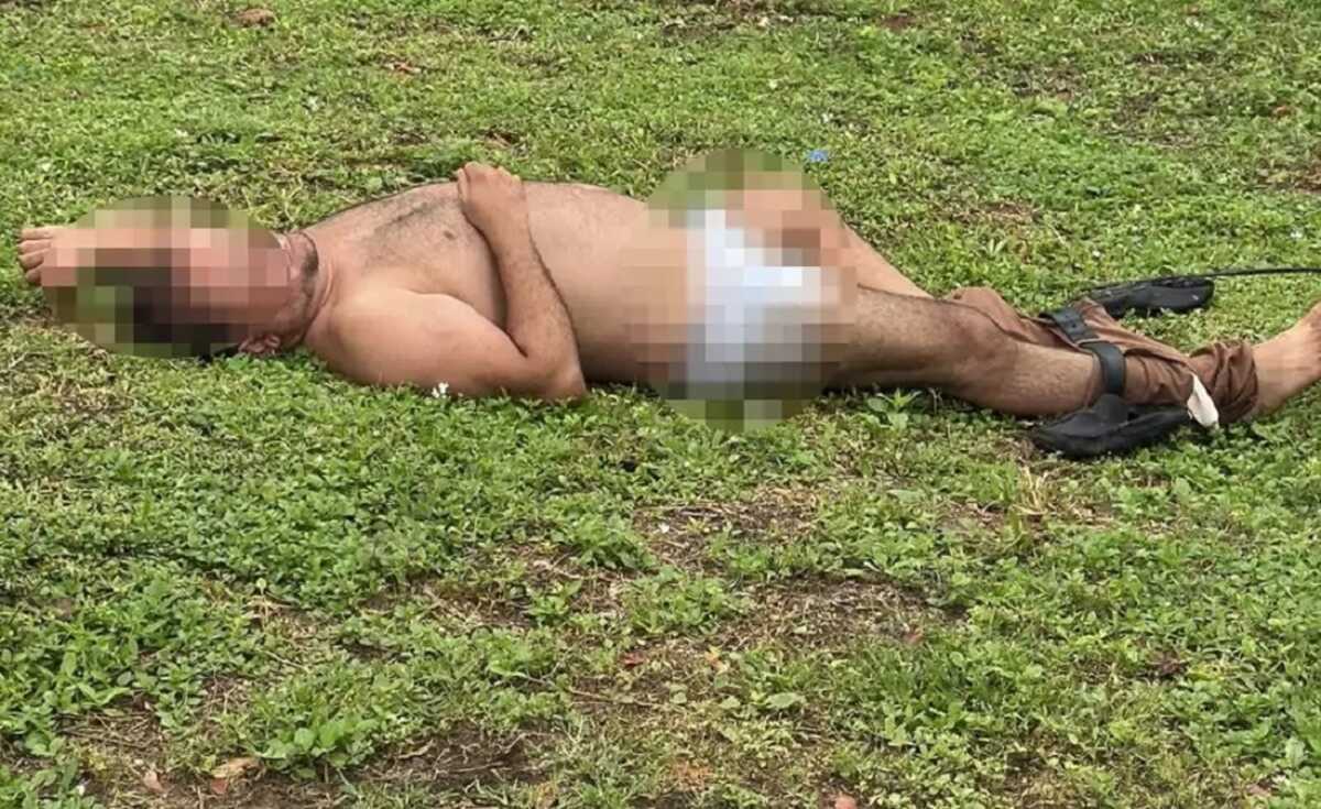 Homem Encontrado Desacordado E Com Cal As Abaixadas Em P Tio De