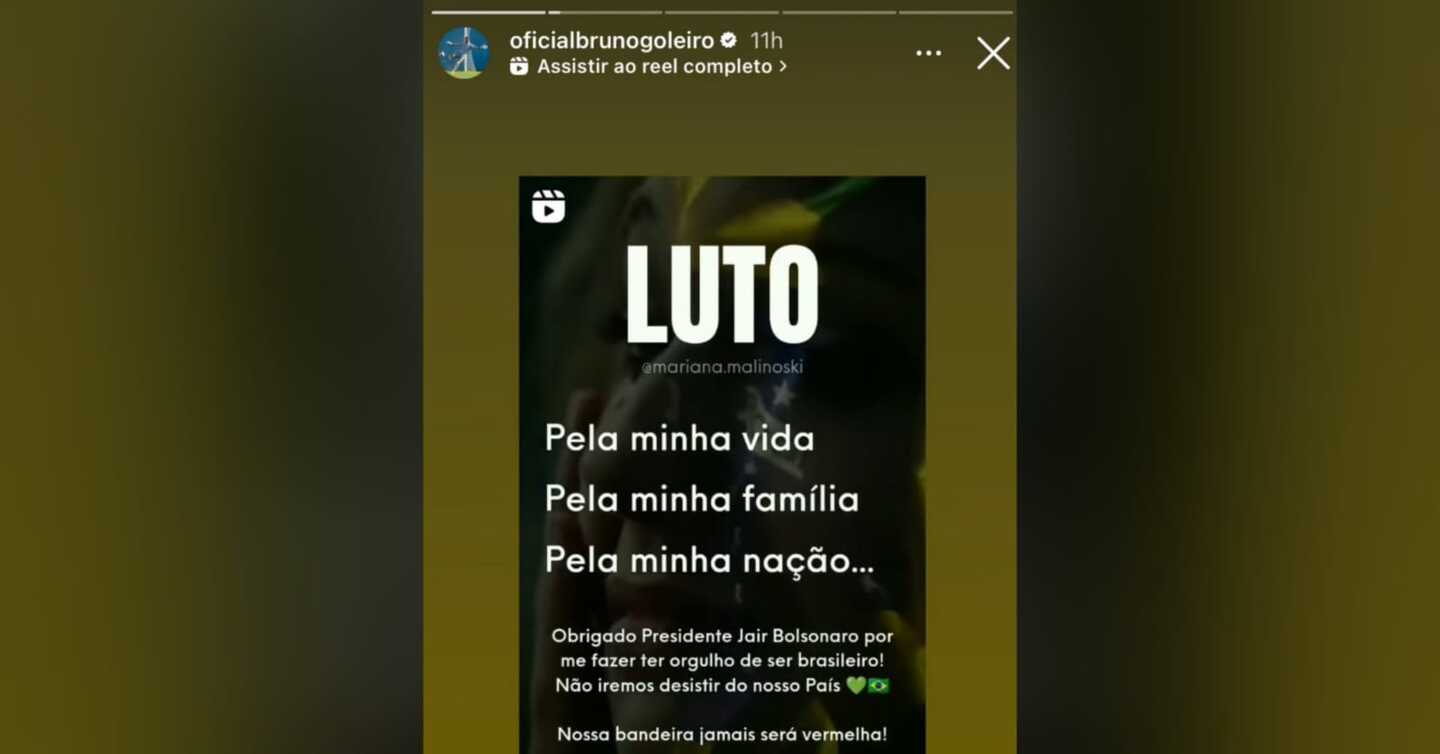 Postagem de Bruno Fernandes sobre o resultado das eleições