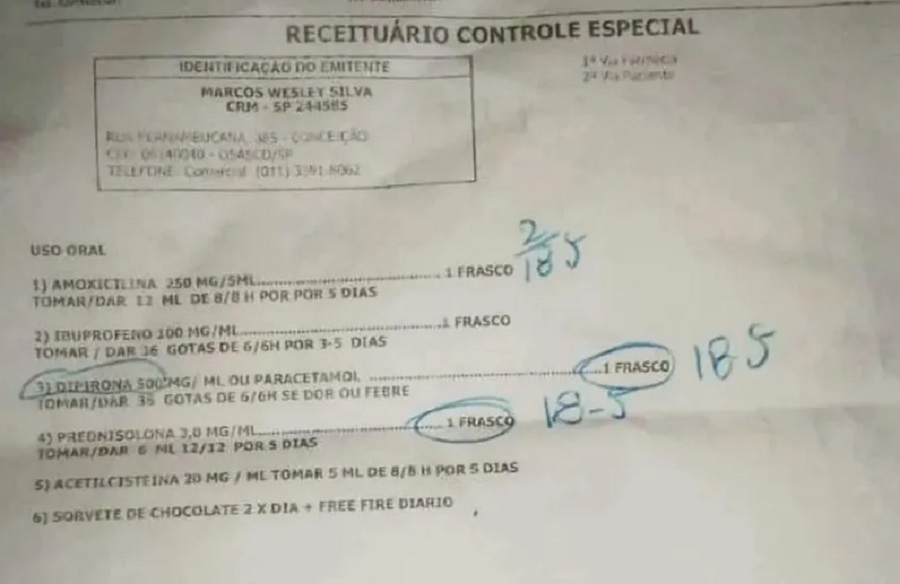 Médico que receitou sorvete e jogo para criança é readmitido