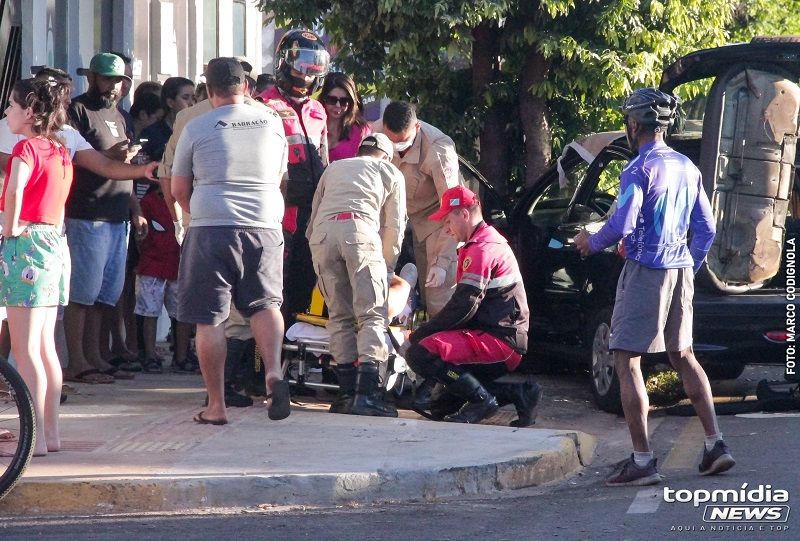 Batida deixou idosa ferida na Rua Brilhante 