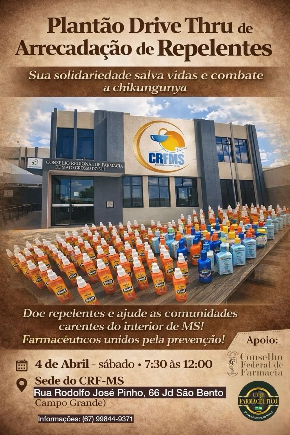 A ação será realizada na manhã de sábado
