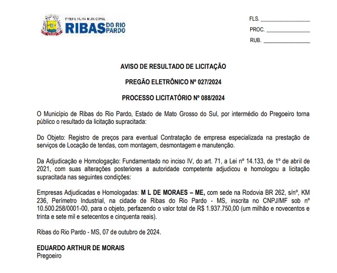 MPE mira quatro contratos em Ribas