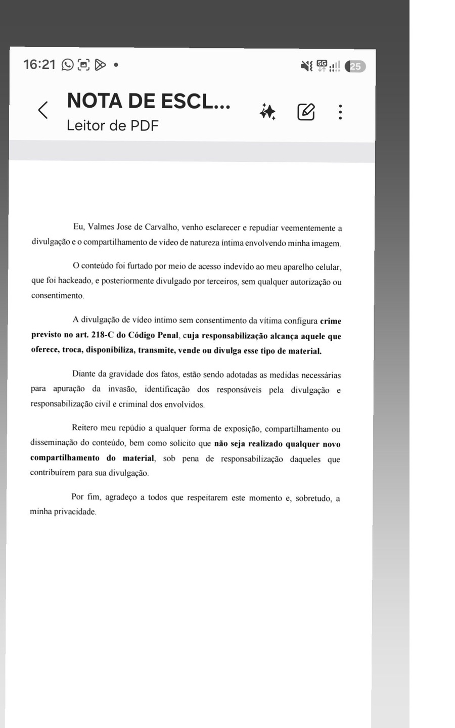 Parlamentar prometeu providências