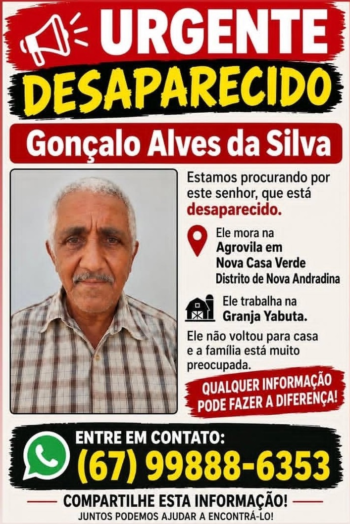 Fam&iacute;lia faz apelo por trabalhador 
