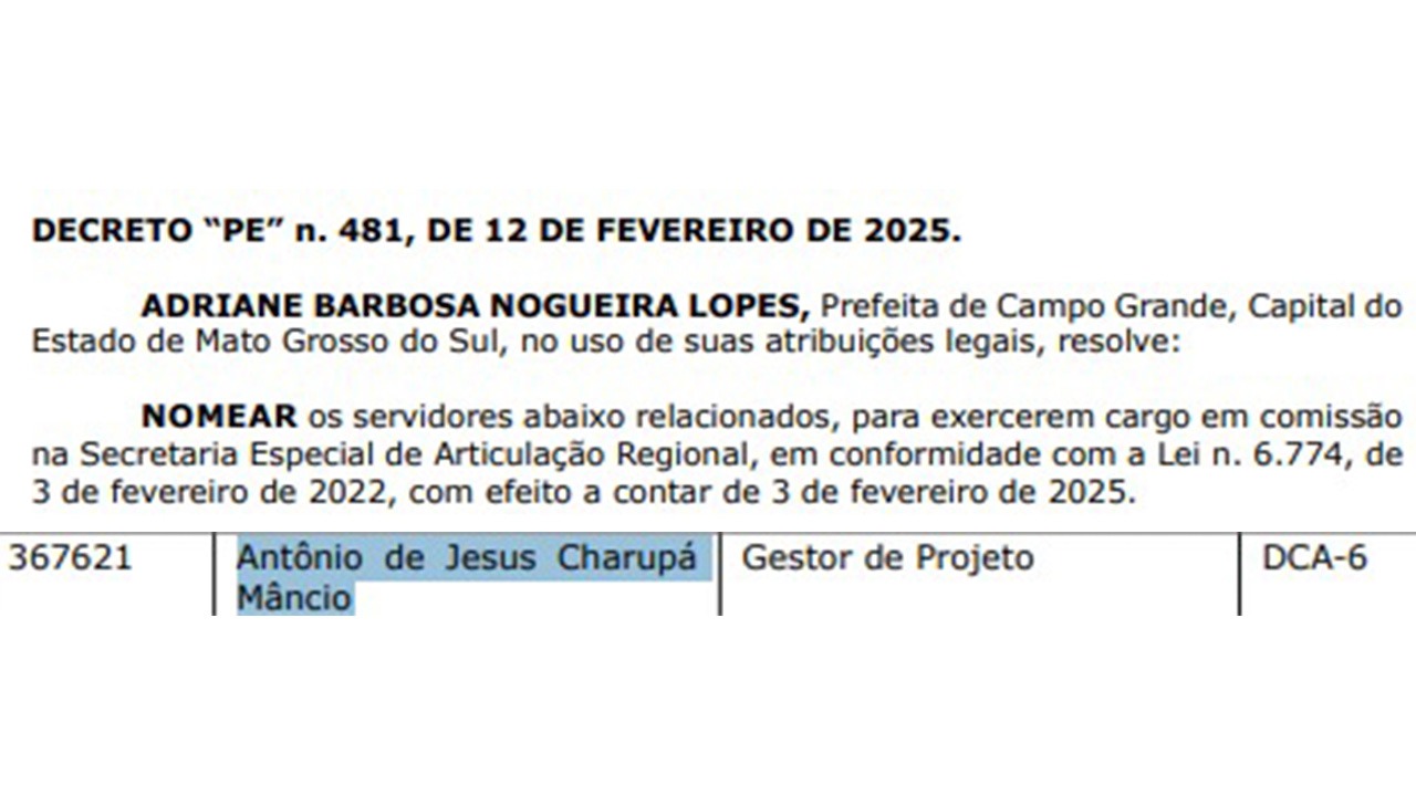 Nomeação foi oficializada em fevereiro de 2025
